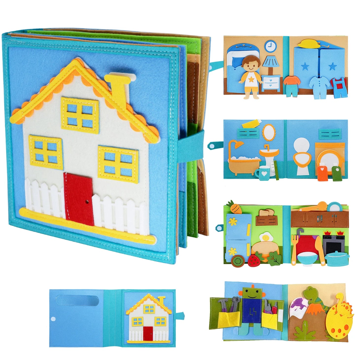 BusyBrains™ Montessori Quiet Book 📘🧠 – Life Skills & Learning Fun for Toddlers (Ages 3-6) 👶✨