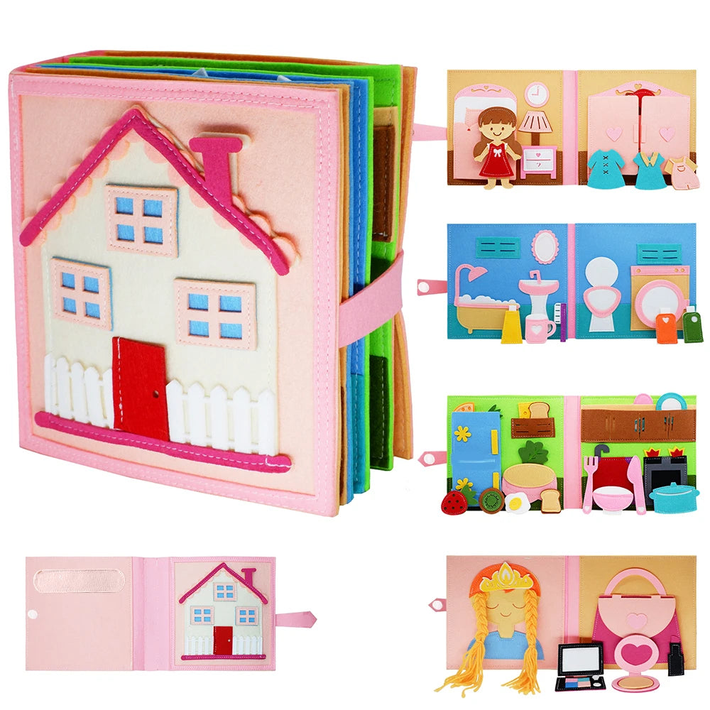 BusyBrains™ Montessori Quiet Book 📘🧠 – Life Skills & Learning Fun for Toddlers (Ages 3-6) 👶✨