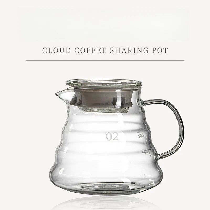 Élégante carafe à café en verre borosilicate 500/600 ml