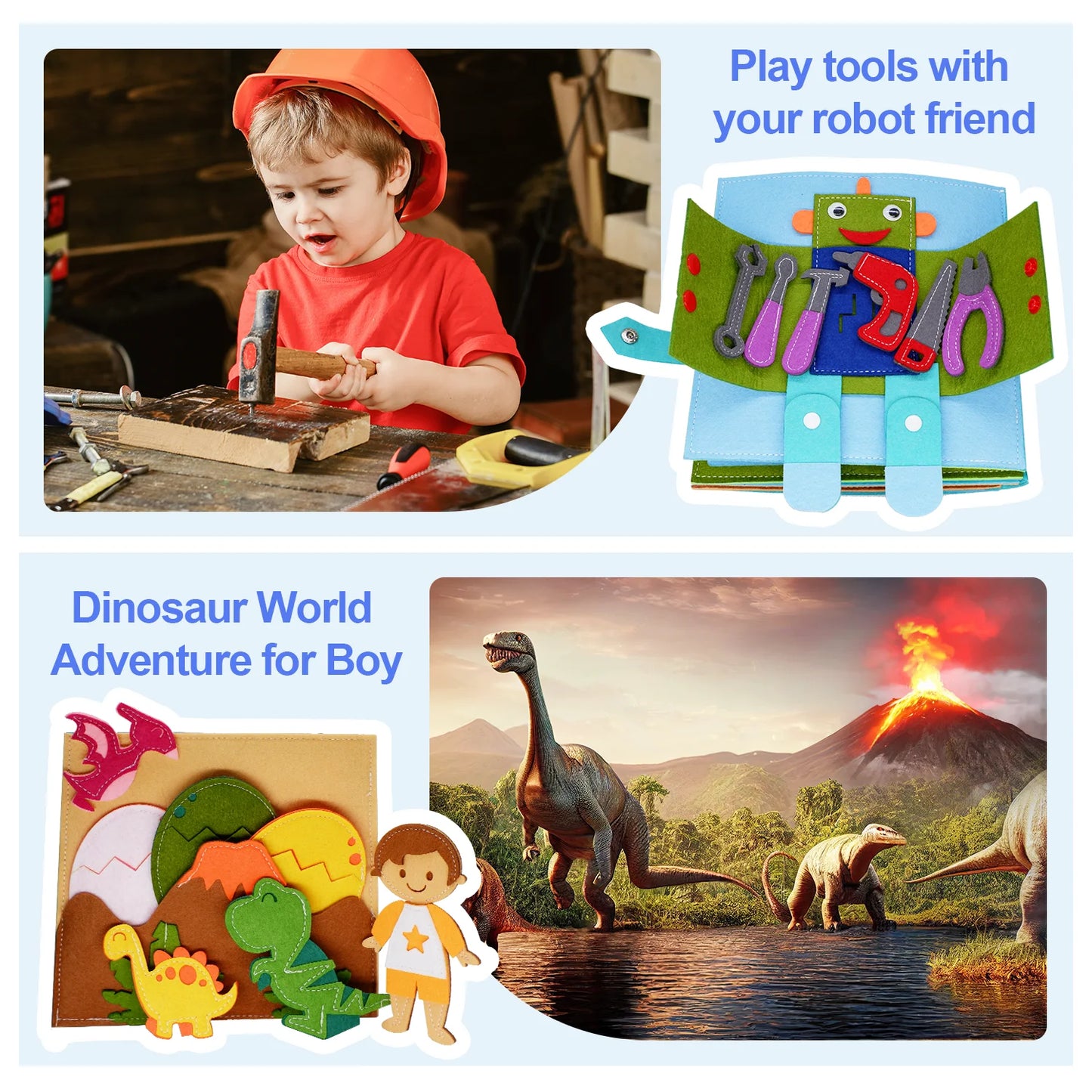 BusyBrains™ Montessori Quiet Book 📘🧠 – Life Skills & Learning Fun for Toddlers (Ages 3-6) 👶✨