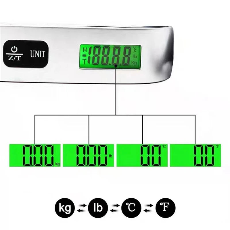 TripWeigh™ – Portable Digital Luggage Scale with LCD Display (110lb/50kg)