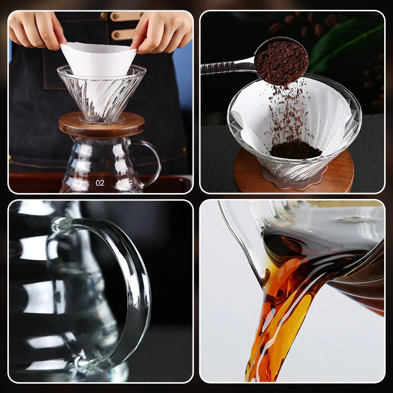 Élégante carafe à café en verre borosilicate 500/600 ml