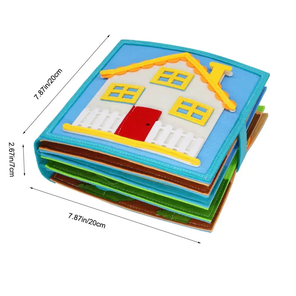 BusyBrains™ Montessori Quiet Book 📘🧠 – Life Skills & Learning Fun for Toddlers (Ages 3-6) 👶✨