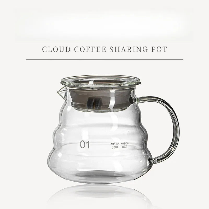Élégante carafe à café en verre borosilicate 500/600 ml