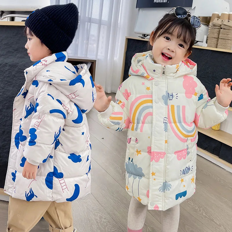 SnowSnug™ – Toddler Cotton Winter Jacket with Hood (2–7 Years)