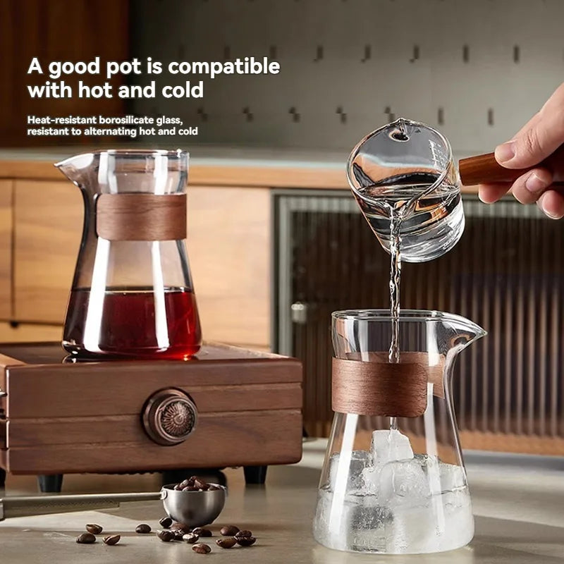 Élégante carafe à café en verre borosilicate 500/600 ml