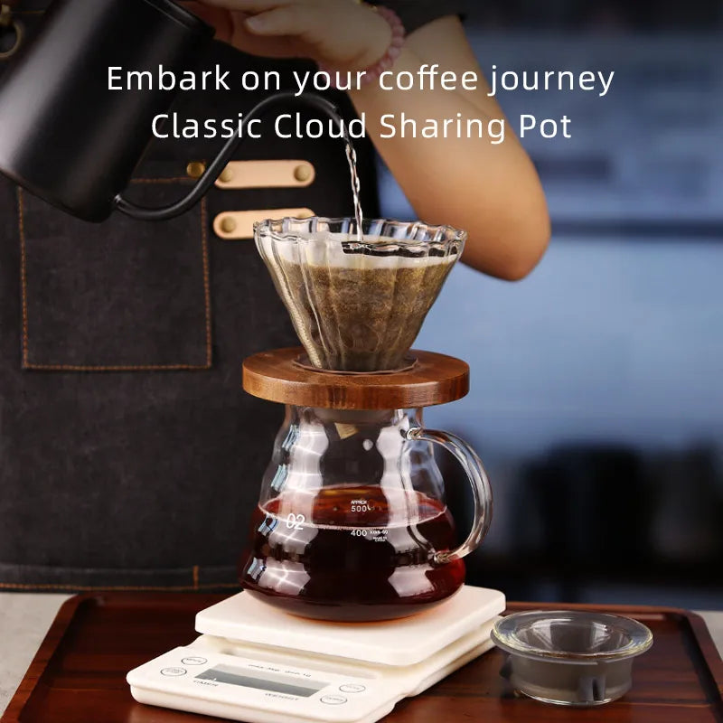 Élégante carafe à café en verre borosilicate 500/600 ml