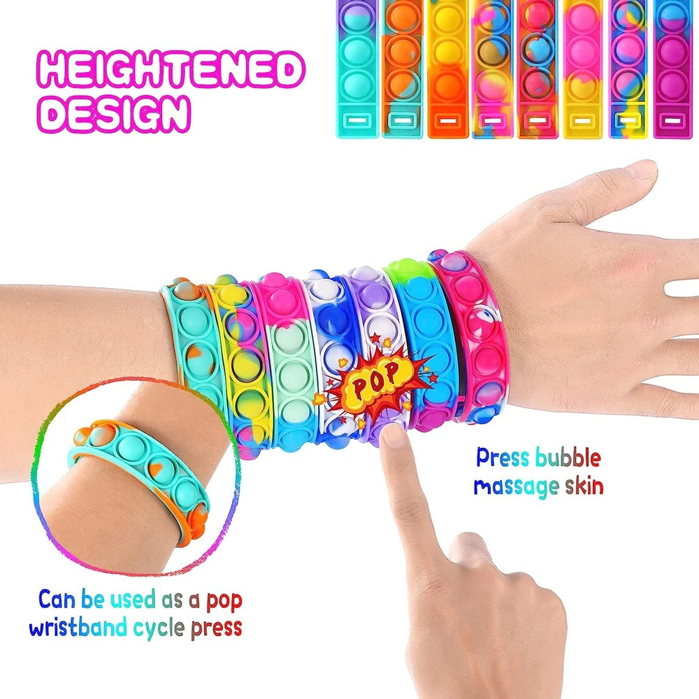 PopJelly™ – 12PCS Bubble Fidget Bracelet Party Favors for Kids