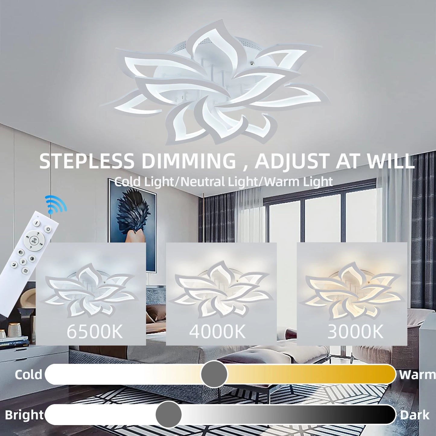 LumaGlow™ – Smart LED Ceiling Chandelier (Dimmable Pendant Light)