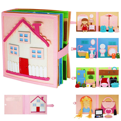 BusyBrains™ Montessori Quiet Book 📘🧠 – Life Skills & Learning Fun for Toddlers (Ages 3-6) 👶✨