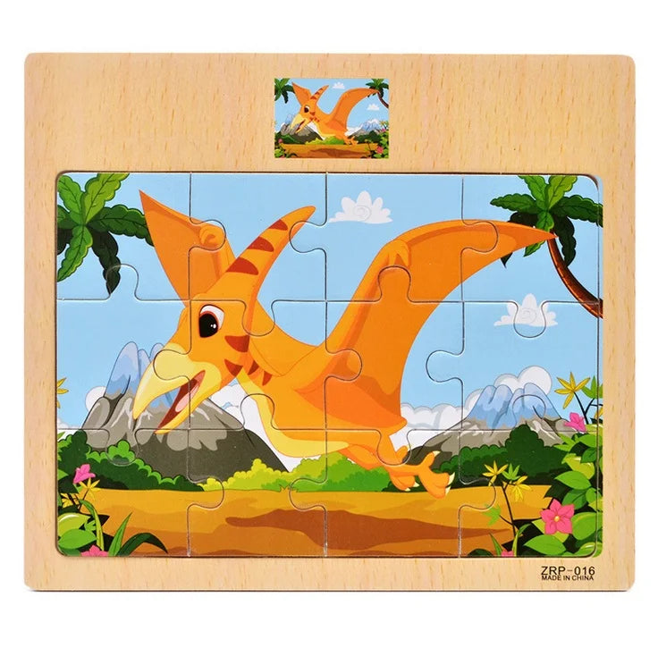 BrainBlox™ – Wooden Puzzle Set for Toddlers (Animals & Vehicles)