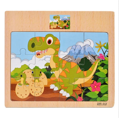 BrainBlox™ – Wooden Puzzle Set for Toddlers (Animals & Vehicles)