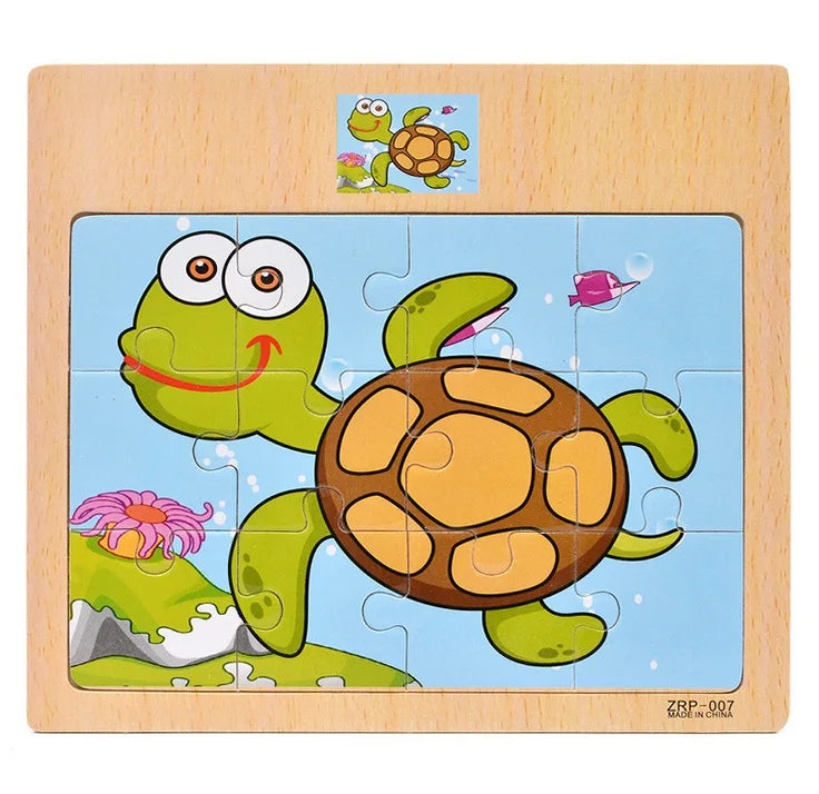 BrainBlox™ – Wooden Puzzle Set for Toddlers (Animals & Vehicles)