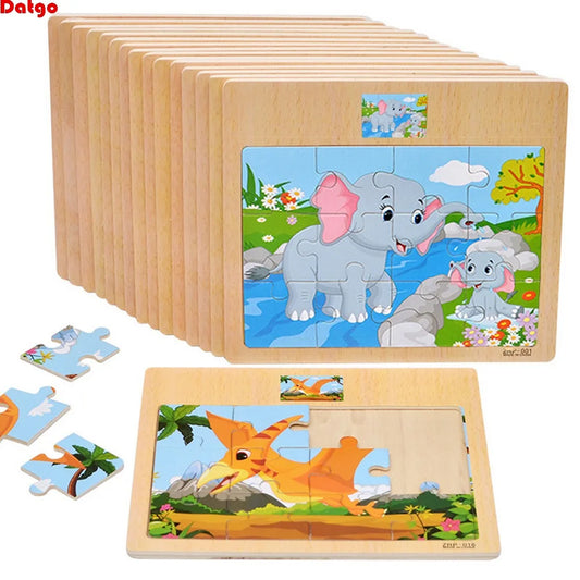 BrainBlox™ – Wooden Puzzle Set for Toddlers (Animals & Vehicles)