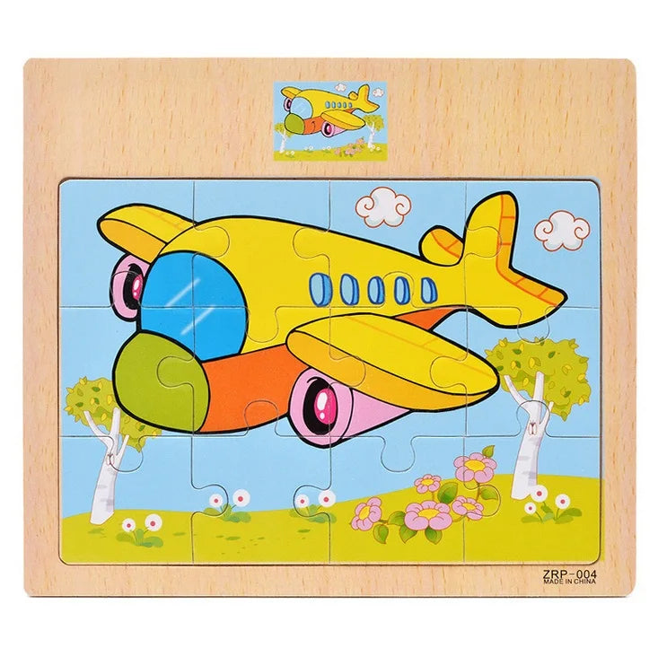BrainBlox™ – Wooden Puzzle Set for Toddlers (Animals & Vehicles)