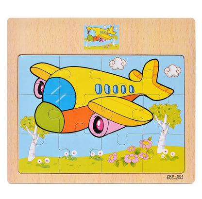 BrainBlox™ – Wooden Puzzle Set for Toddlers (Animals & Vehicles)