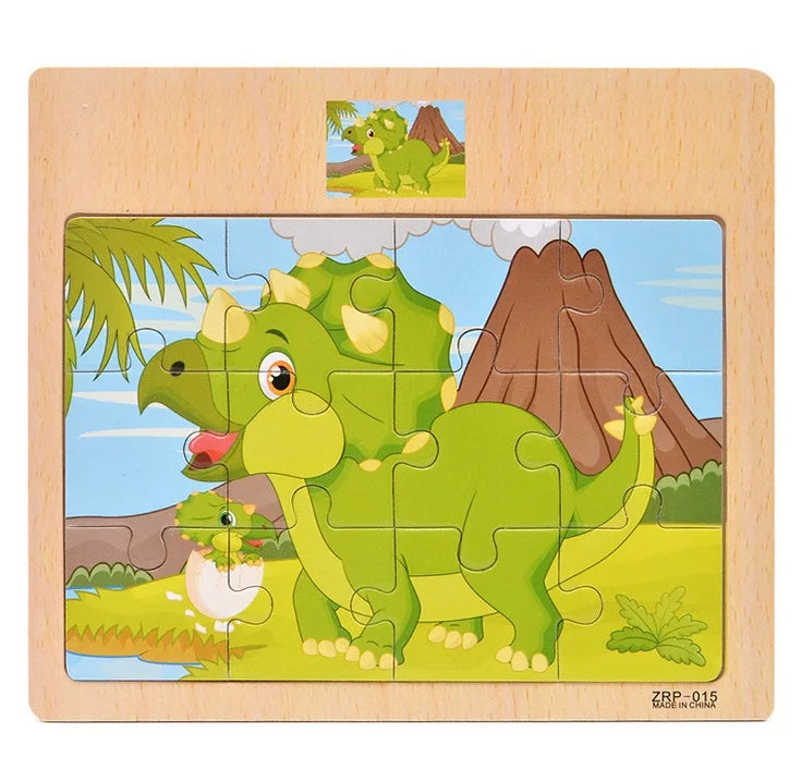 BrainBlox™ – Wooden Puzzle Set for Toddlers (Animals & Vehicles)
