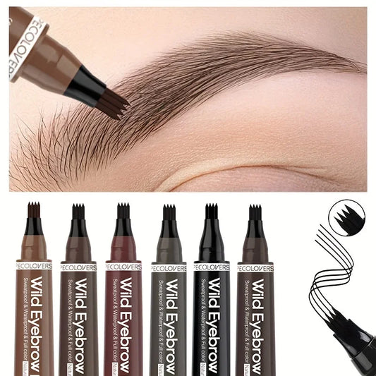 ✒️ BrowInk™ 4-Tip Tattoo Pen – Waterproof Eyebrow Definer for Natural-Looking Arches