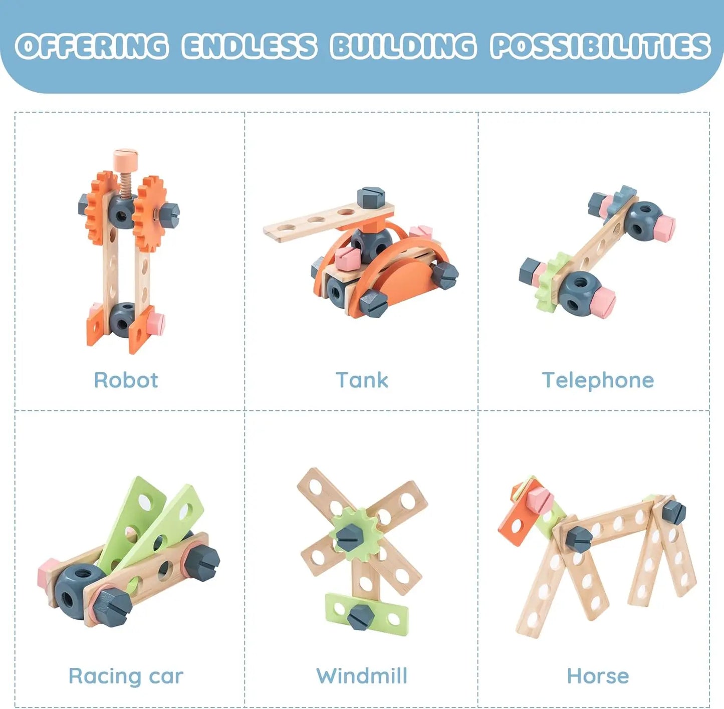 BuildBuddy™ 🔧👷 – Wooden Tool Bench Set for Kids (41-Piece Play Workshop)