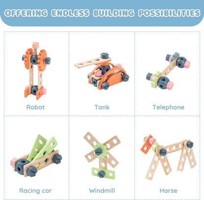 BuildBuddy™ 🔧👷 – Wooden Tool Bench Set for Kids (41-Piece Play Workshop)