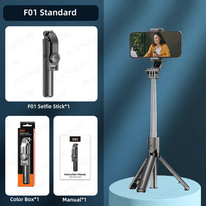 📸💡 FlexiClick™ Wireless Selfie Stick & Tripod Stand with LED Fill Light