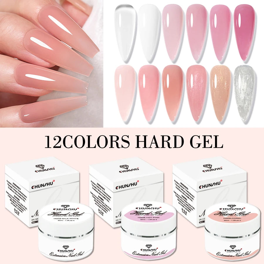 NailLuxe™ 🥛🧱 – 30ML Milky White Hard Gel for Nail Extensions & Reinforcement