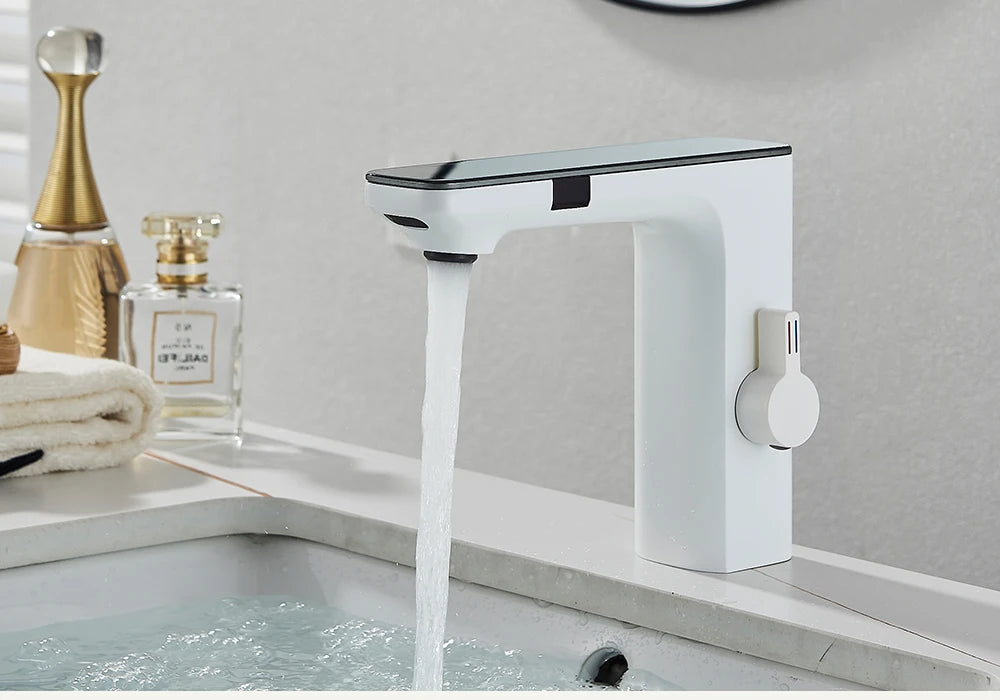 AquaSense Pro™ – Touchless Bathroom Faucet with Smart Display