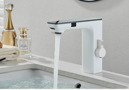 AquaSense Pro™ – Touchless Bathroom Faucet with Smart Display