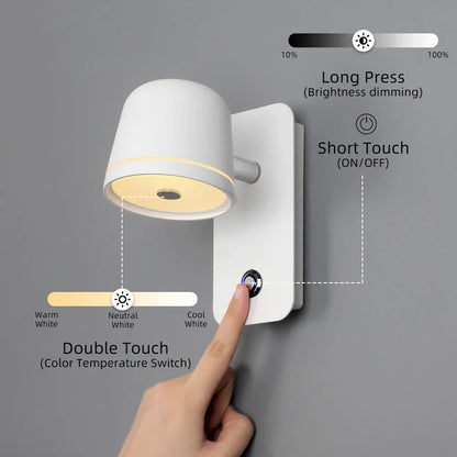 BrightEase™ ✨🔆 – Modern Touch-Control Wall Sconce with Adjustable LED Light & 3-CCT Settings