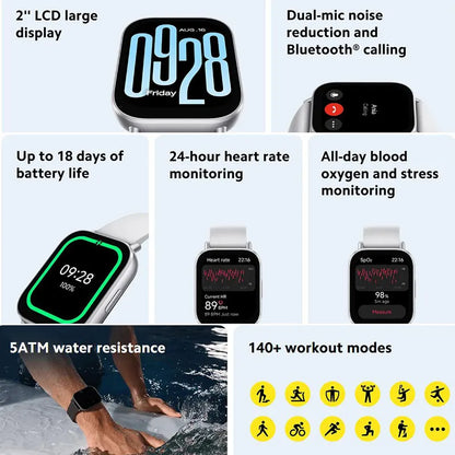 VitaSync™ – Redmi Smartwatch with LCD Display & Health Sensors