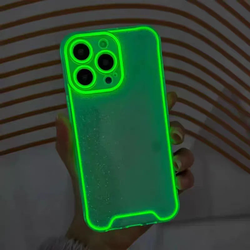 NeonNova™ – Glow-in-the-Dark Clear Case for iPhone with Camera Protection