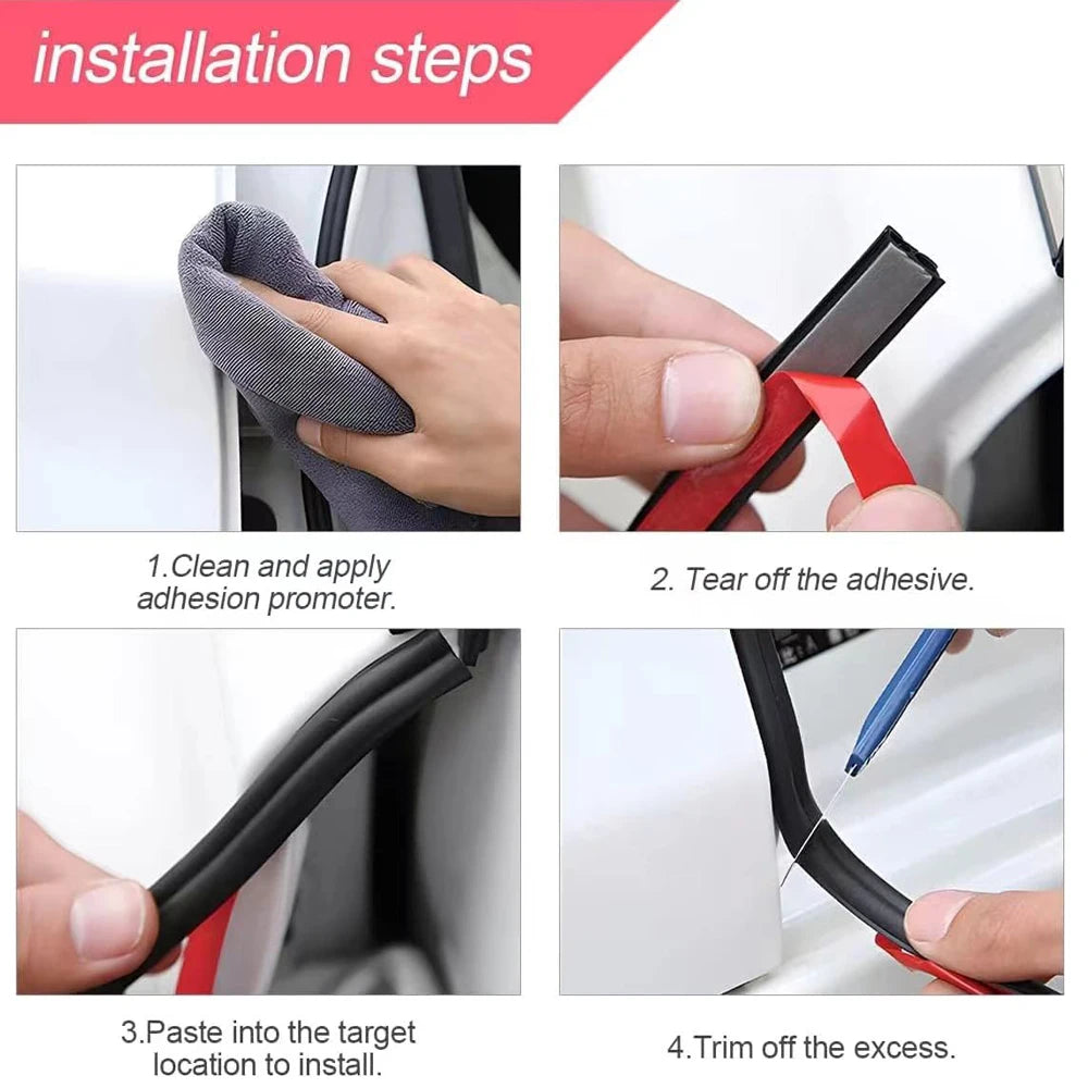 AutoEdge™ – Universal B-Shape Rubber Door Seal for Cars & SUVs