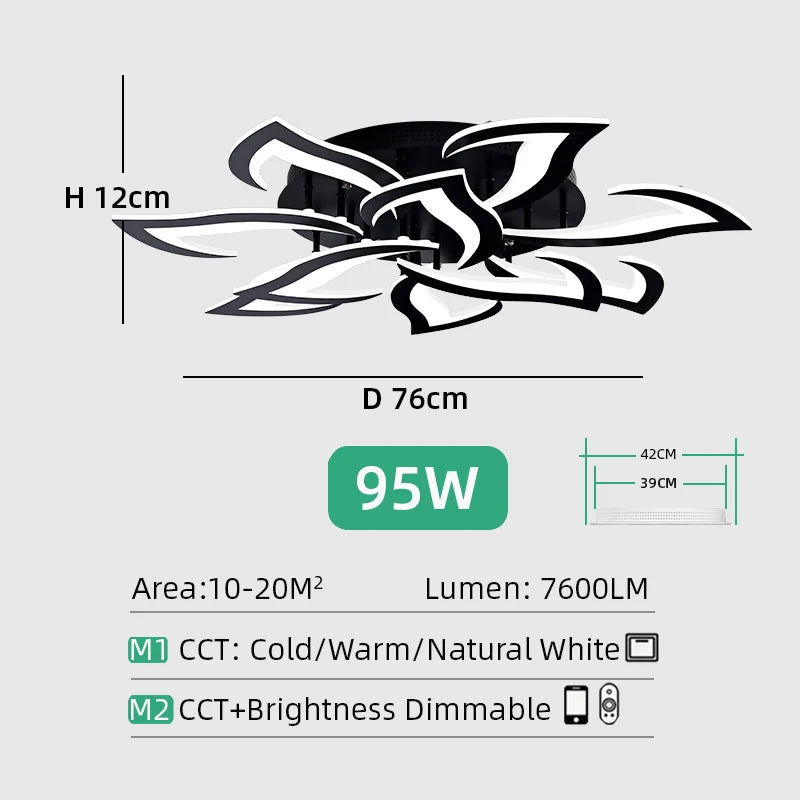 LumaGlow™ – Smart LED Ceiling Chandelier (Dimmable Pendant Light)