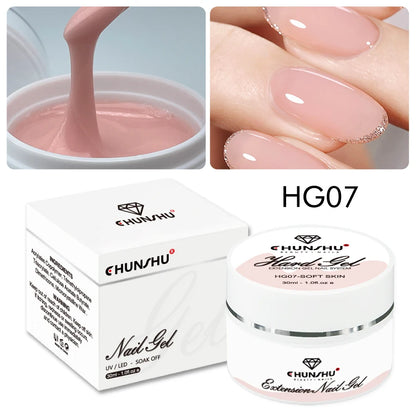 NailLuxe™ 🥛🧱 – 30ML Milky White Hard Gel for Nail Extensions & Reinforcement