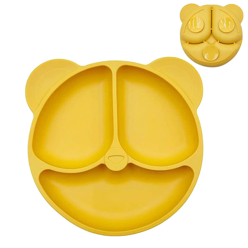 HappyMealMate™ 😊🍽️ – Baby Silicone Suction Plate with Cartoon Design