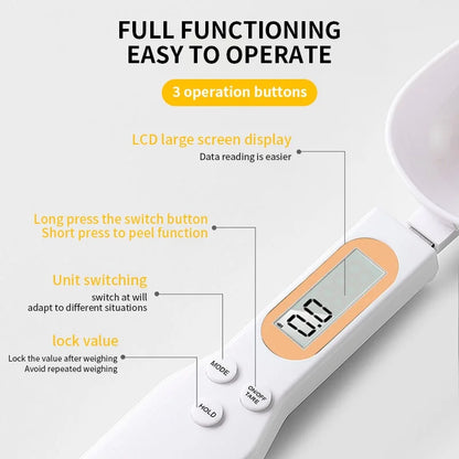 DigiScoop™ Smart Kitchen Spoon Scale – 0.1g Accuracy for Food & Baking
