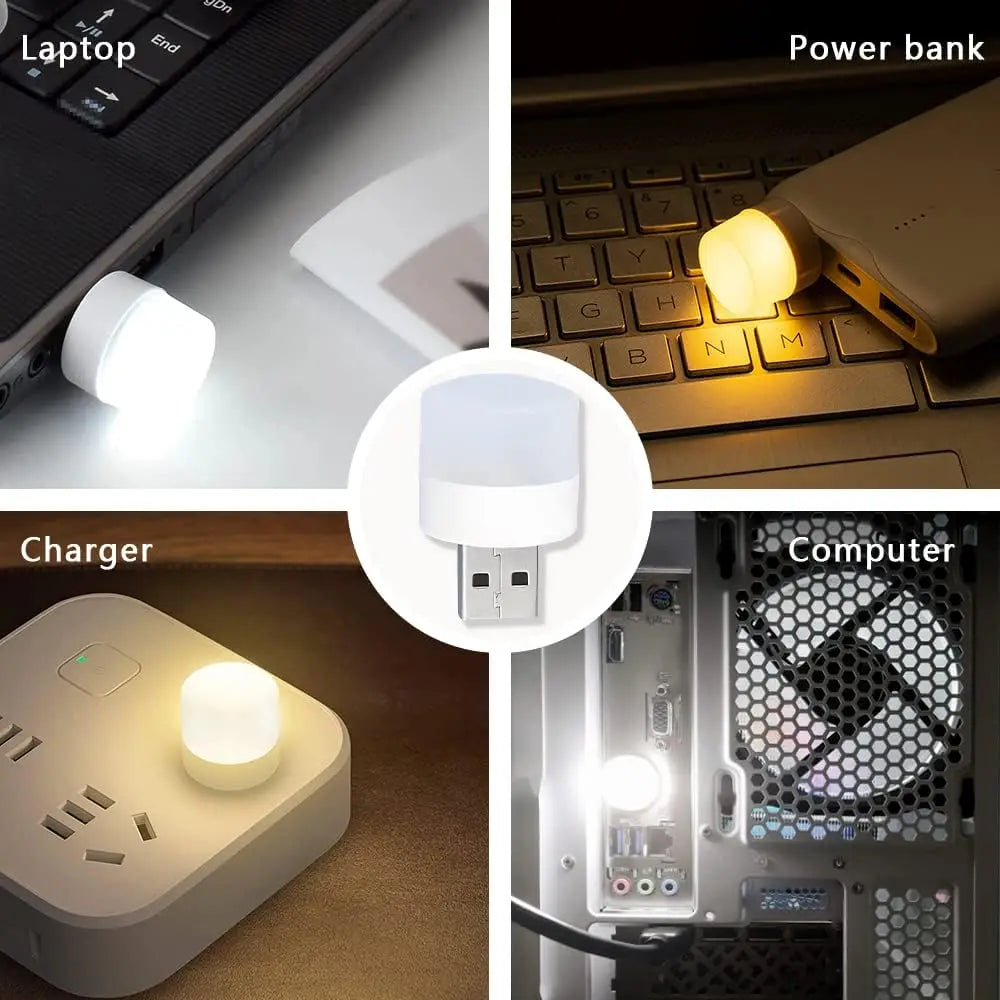 💡📘 GlowPort™ USB Mini Night Light – Warm White Eye-Care Reading Lamp