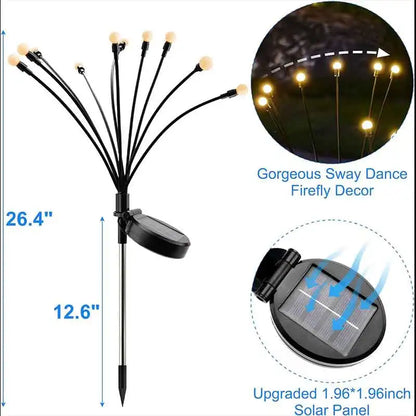 TwinkleTrail™ Firefly Path Lights 🌌🌼 – Solar Powered Waterproof Outdoor Glow