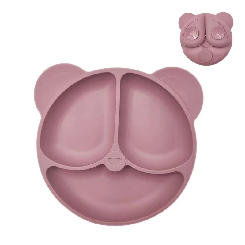 HappyMealMate™ 😊🍽️ – Baby Silicone Suction Plate with Cartoon Design