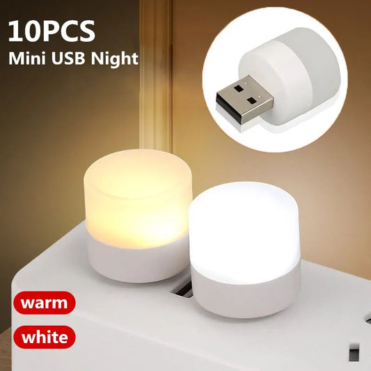 💡📘 GlowPort™ USB Mini Night Light – Warm White Eye-Care Reading Lamp
