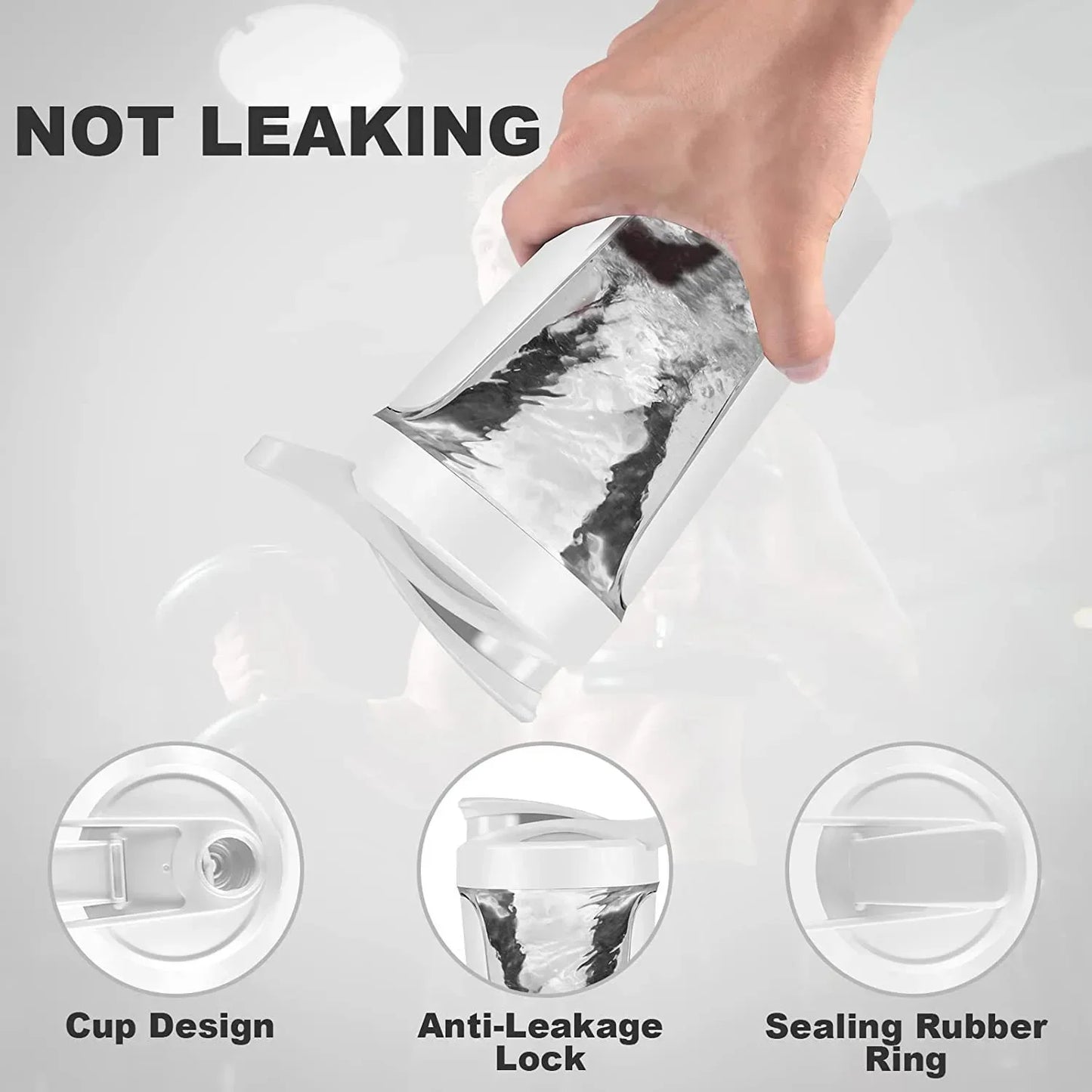 PowerMix™ Electric Protein Shaker – 450ml Portable Blender Cup