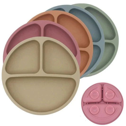 HappyMealMate™ 😊🍽️ – Baby Silicone Suction Plate with Cartoon Design