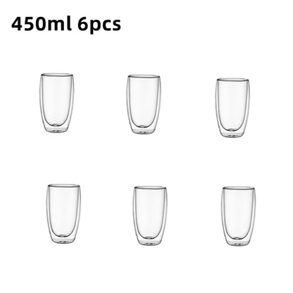 ThermaSip™ Deluxe – Double-Wall Insulated Glass Coffee Cups Set (6pcs) 🔥🧊