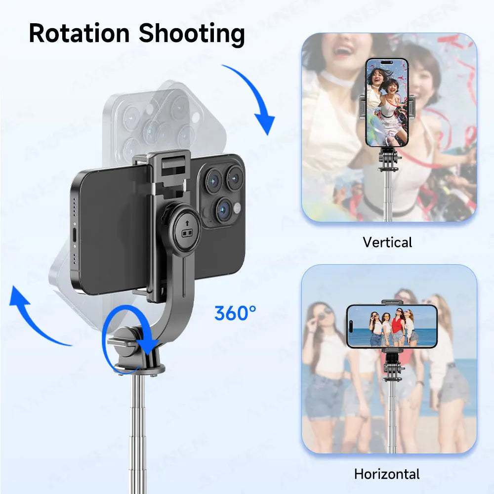 📸💡 FlexiClick™ Wireless Selfie Stick & Tripod Stand with LED Fill Light