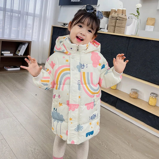 SnowSnug™ – Toddler Cotton Winter Jacket with Hood (2–7 Years)