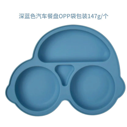 HappyMealMate™ 😊🍽️ – Baby Silicone Suction Plate with Cartoon Design