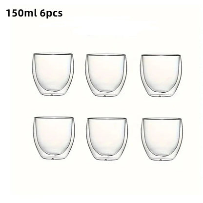 ThermaSip™ Deluxe – Double-Wall Insulated Glass Coffee Cups Set (6pcs) 🔥🧊