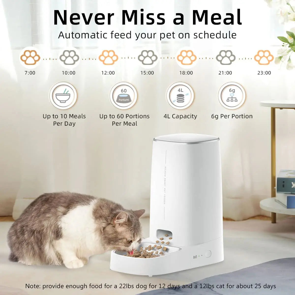PawPortion™ – Auto Kibble Dispenser with Remote App Control