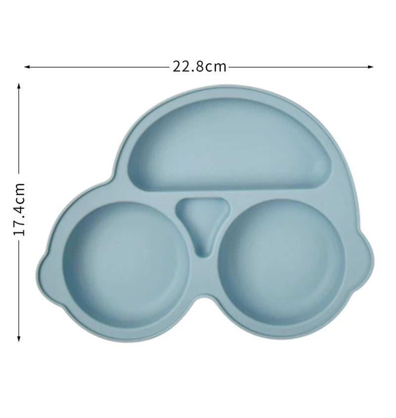HappyMealMate™ 😊🍽️ – Baby Silicone Suction Plate with Cartoon Design