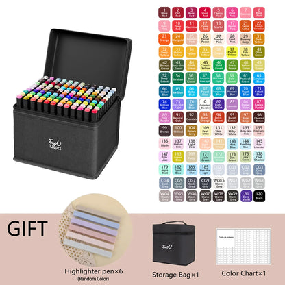 ✍️ InkMaster™ Pro Marker Set – Permanent Dual-Tip Drawing Pens for Artists & Students (24–262 Colors)